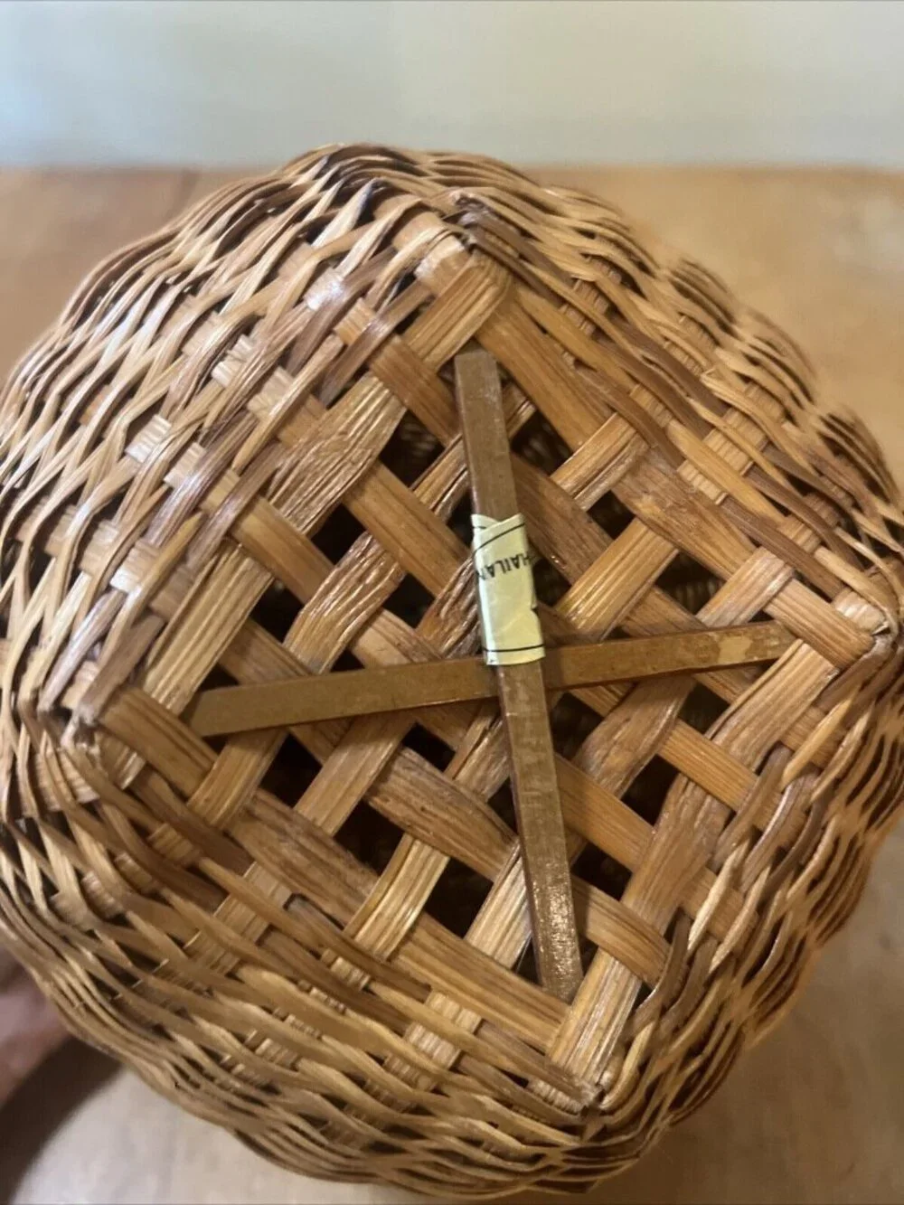 Fishing Basket Thailand Great Condition Handmade 8in Tall